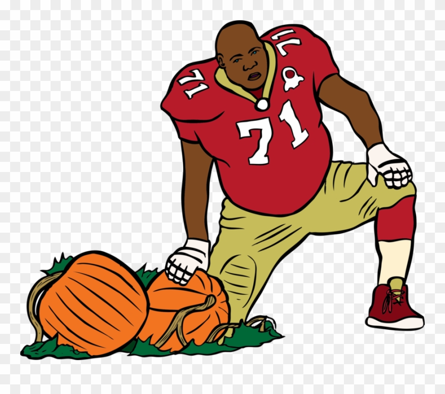 Free Sf 49er With A Pumpkin - Animated Moving Football Players Clipart