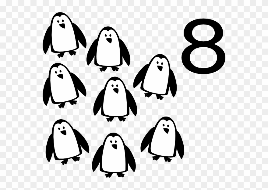 Number 8 Clip Art At Clker - Penguin Stainless Steel Travel Mug - Png Download
