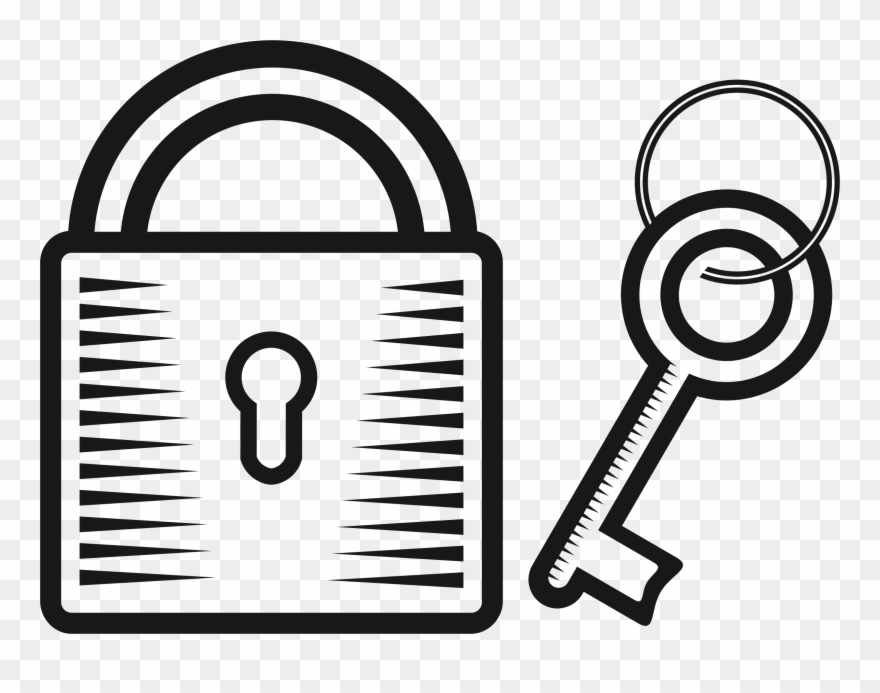 Big Image - Key And Lock Drawing Clipart