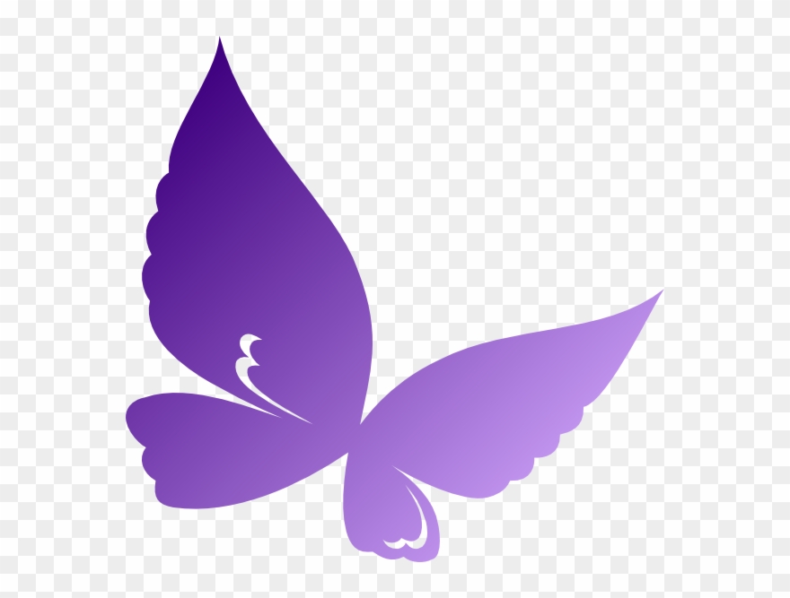Gradient Purple Butterfly Clip Art At Clipart - Butterfly Vector Png Hd Transparent Png