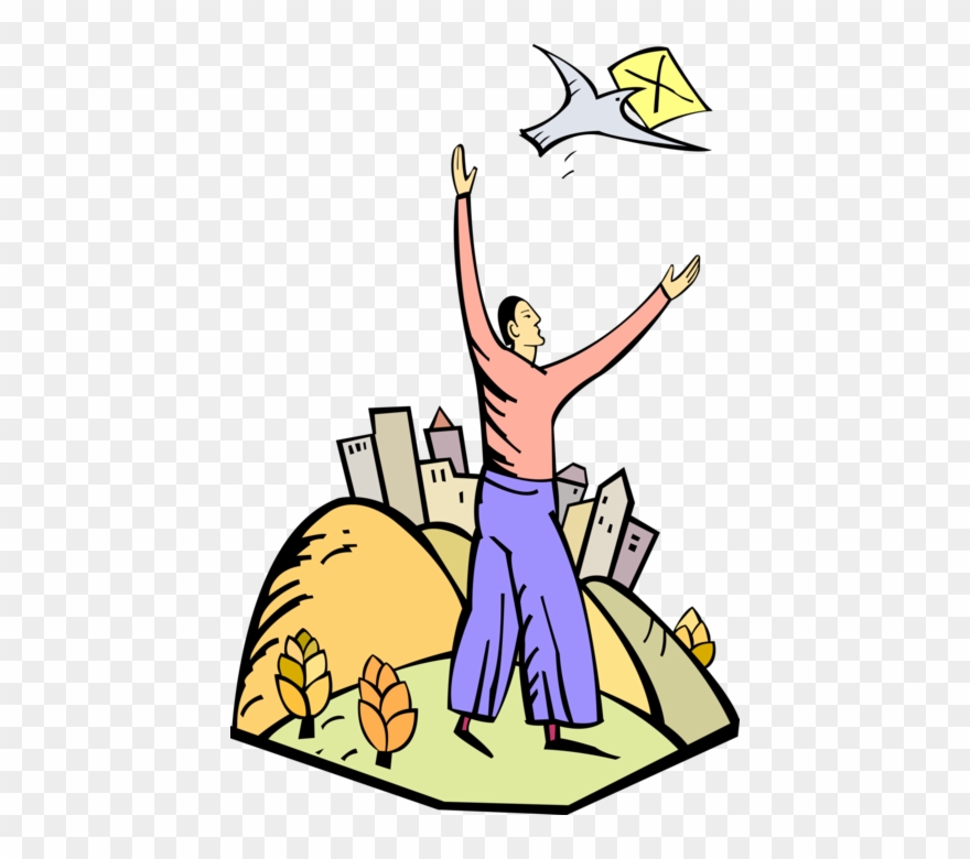 Letters Postcards And Parcels Vector Image Illustration - Postcard Clipart