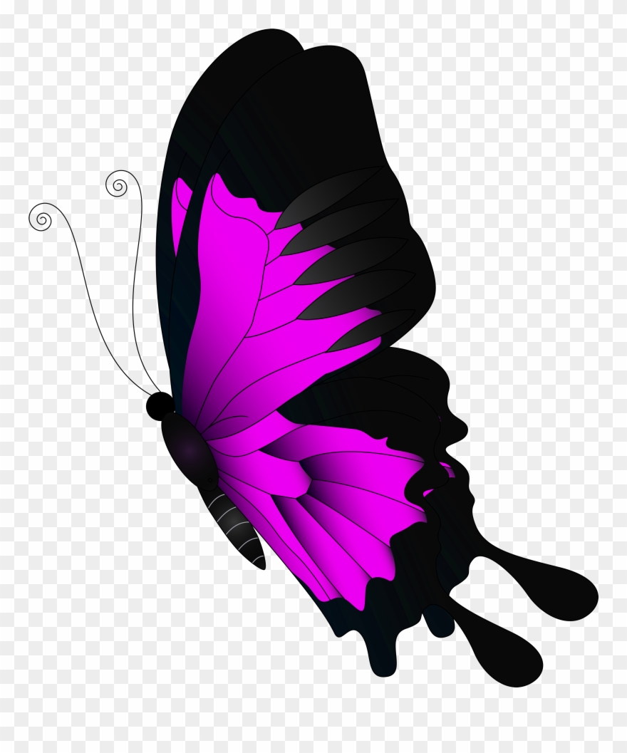 Pink Flying Png Clip - Butterfly Clip Art Flying Transparent Png