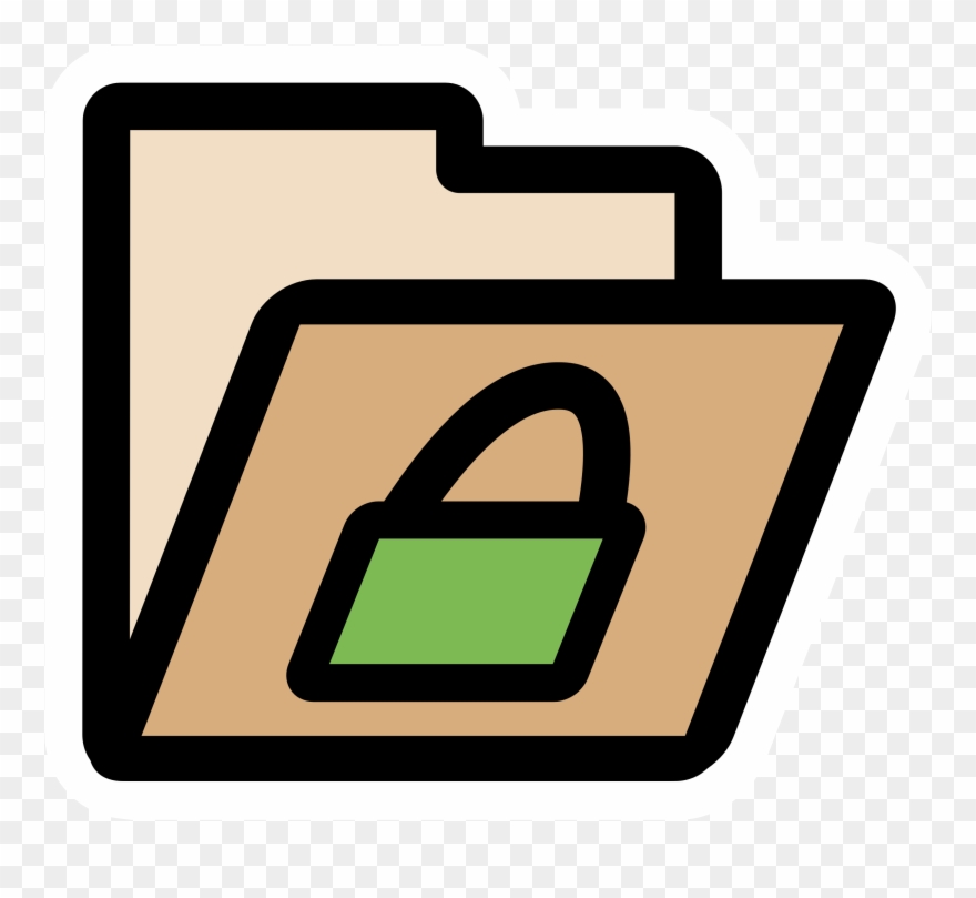 Locked Clipart Free For Download - Black And White File Folder Clipart - Png Download