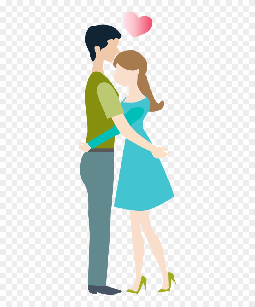 Cartoon Loving Couple Hug - Happy Thursday Honey Clipart