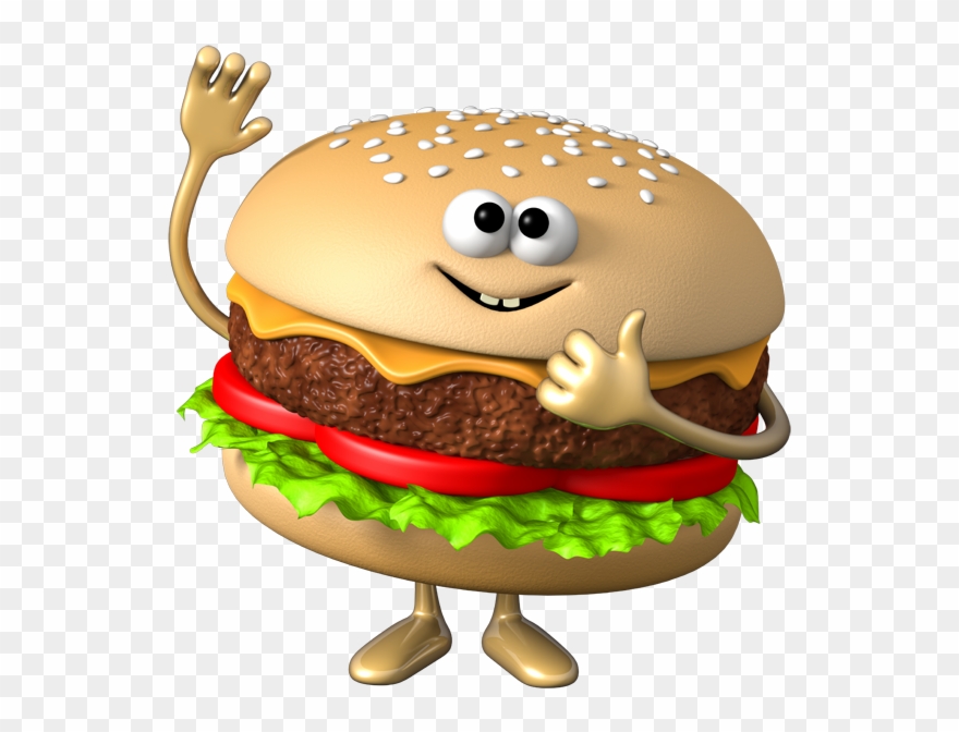 Hamburger Clipart Vegetable Burger - Burger Cartoon - Png Download