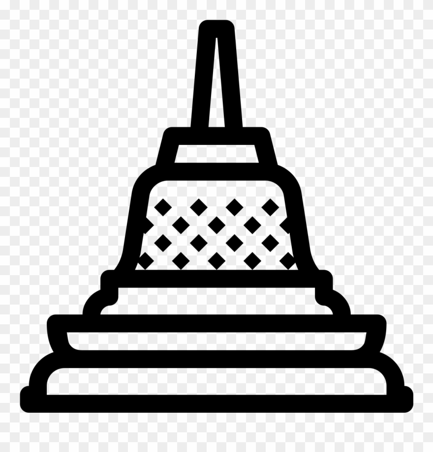 Temple Clipart Borobudur - Candi Borobudur Icon Png Transparent Png