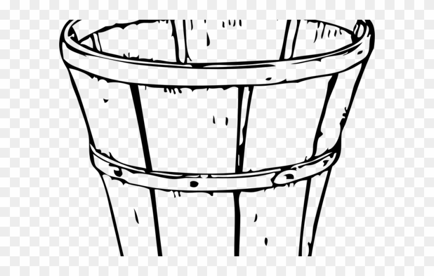 Jpg Royalty Free Bucket Clipart Black And White - Line Drawings Of Baskets - Png Download