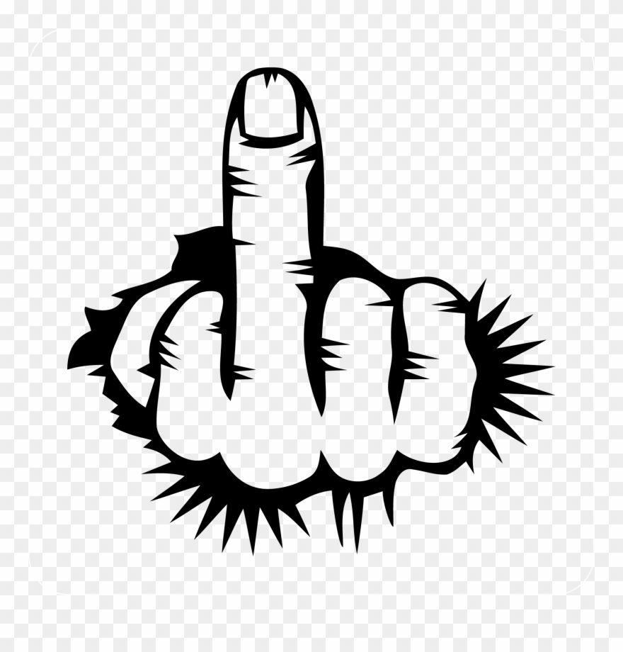 Clipart Royalty Free Through Wall Photomal Com Decal - Middle Finger Clipart Black And White - Png Download