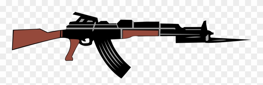 Ak-47 Clip Rifle Automatic Firearm - Ak 47 Vector Png Transparent Png