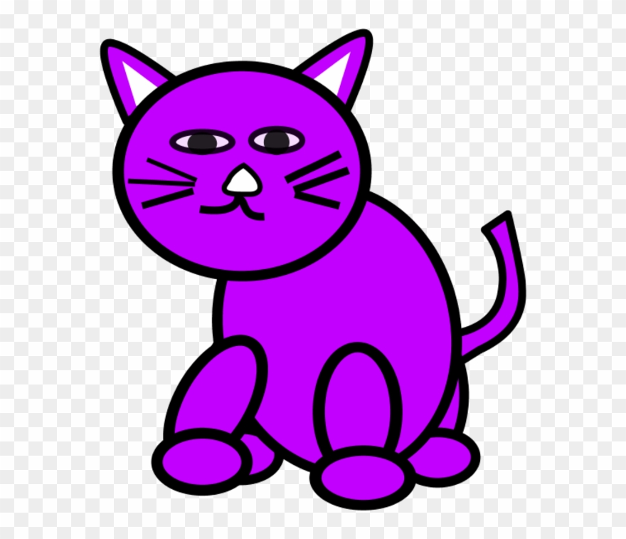 Collection Of Free Small To Medium Sized Cats Cliparts - Clip Art Purple Cat - Png Download