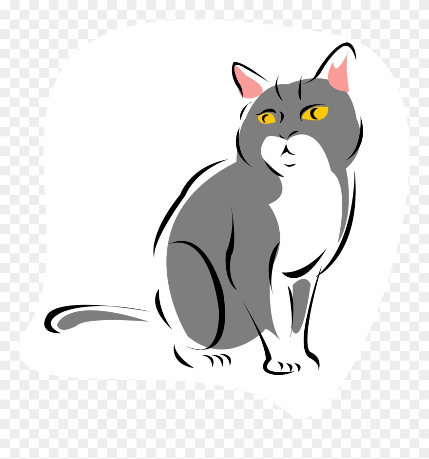 Cougar Paw Clipart - Grey Cat Cartoon Png Transparent Png