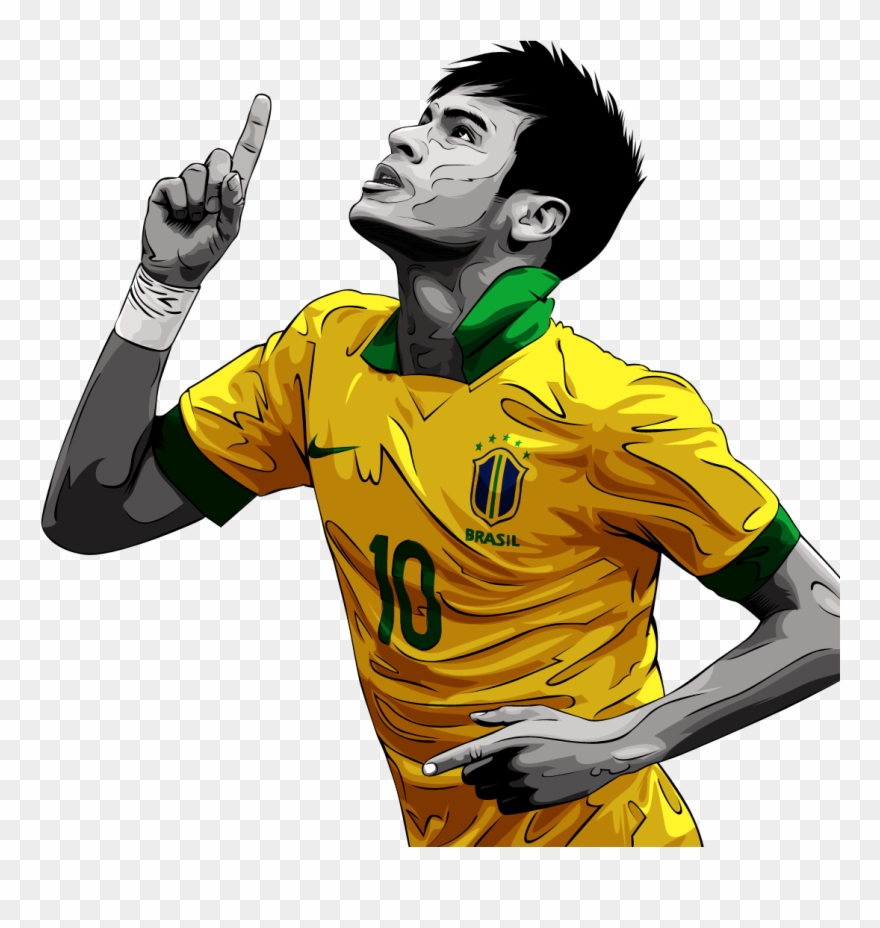 Neymar 10 Brazil Drawing Png Free Paw Patrol Clipart - Support Brazil World Cup 2018 Transparent Png