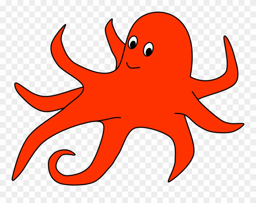 Octopus Clipart Frame - Orange Octopus Png Transparent Png