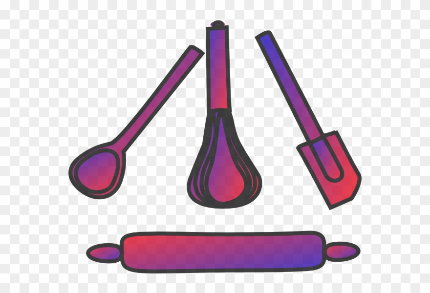 Bakery Utensils Gradient Red Blue Clip Art - Clip Art - Png Download