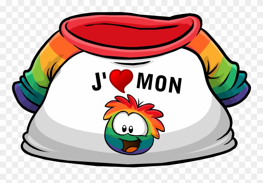 I Heart My Rainbow Puffle T-shirt Icon Fr - Club Penguin All Items Ids Clipart