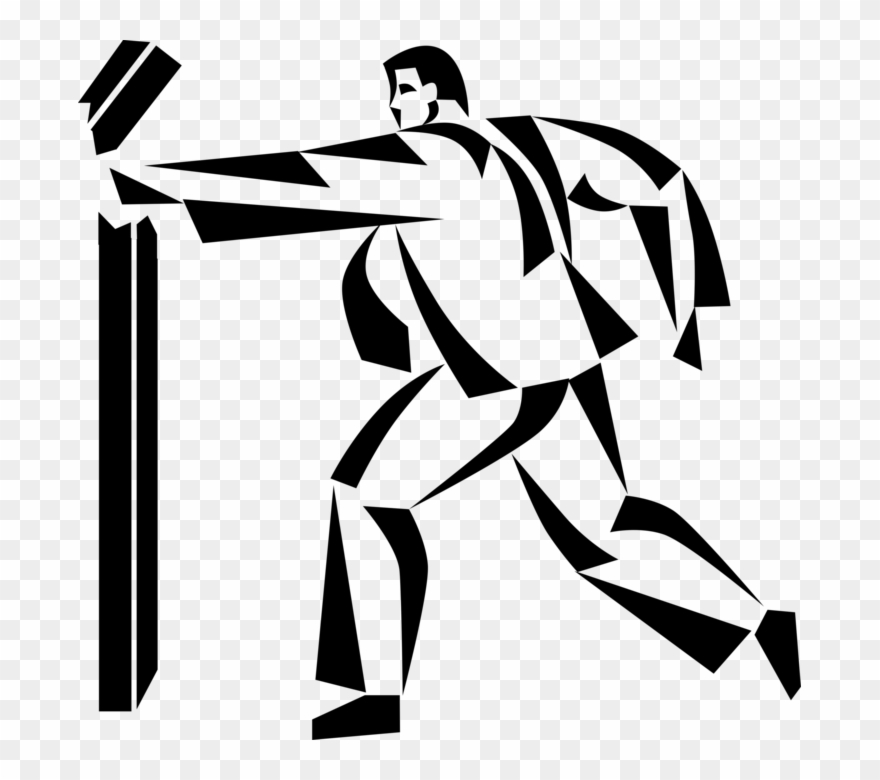 Entrepreneur Martial Artist Demonstrates Strength - Illustration Clipart