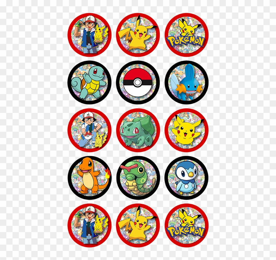 Pokémon Edible Cupcake Toppers - Pokemon Cupcakes Toppers Clipart