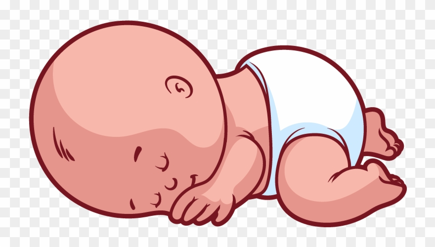 Diaper Cartoon Sleep Sleeping Transprent Png - Cute Baby Sleeping Cartoon Clipart