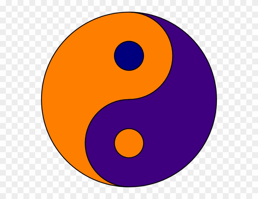 Purple Yellow Yin Yang Clipart