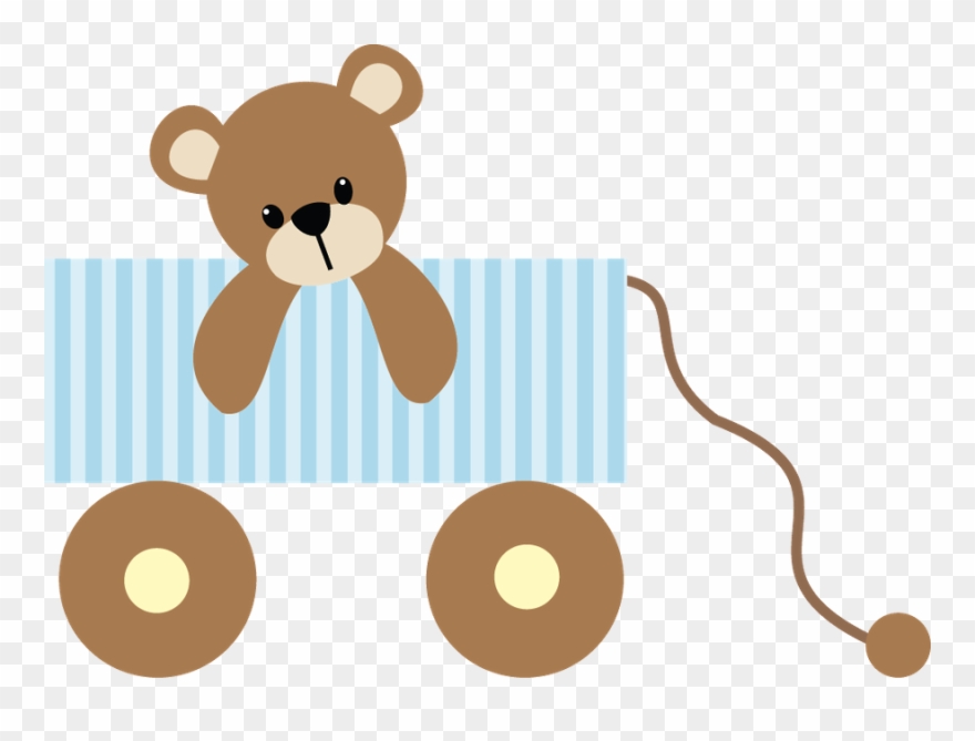 Beb Menino E Menina Blue Wagon Png - Bear Girl Baby Shower Png Clipart