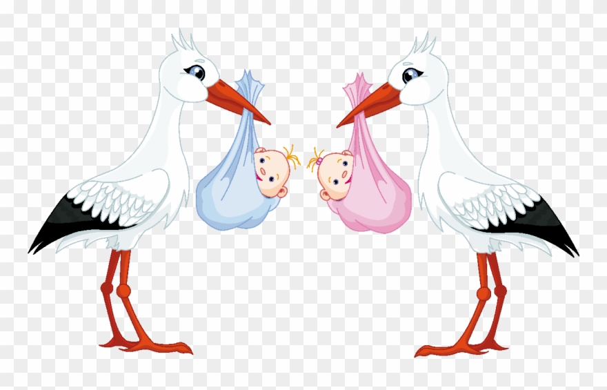 Twins Clipart Stork - Boy And Girl Twins Clipart - Png Download