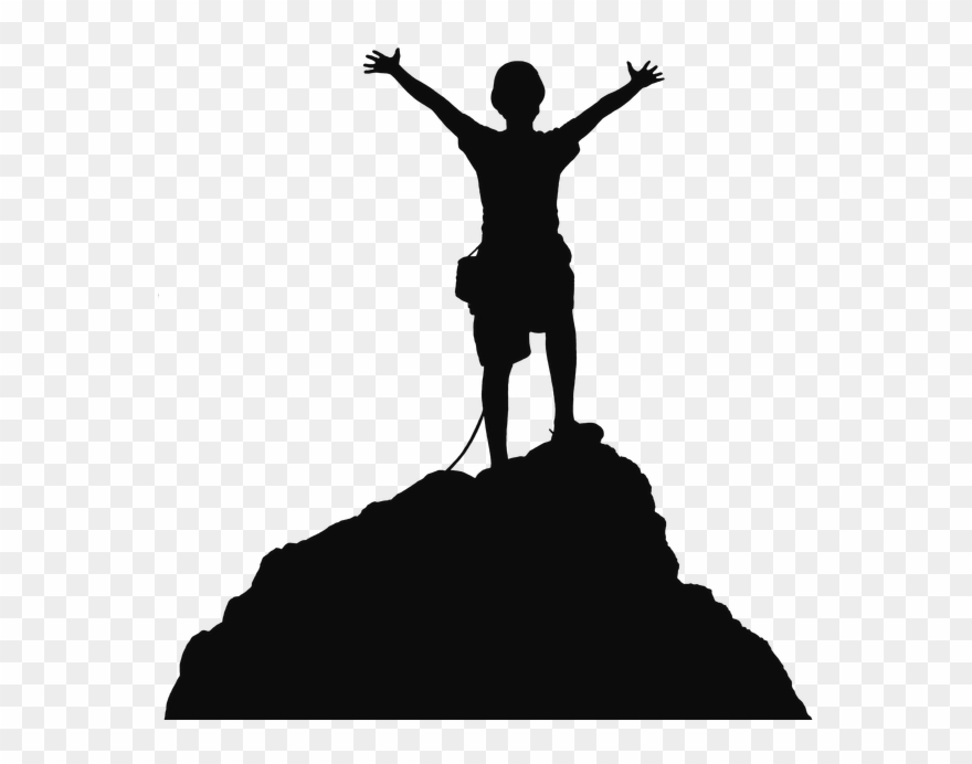 Hiker Clip Art At - Climbing A Mountain Clipart - Png Download