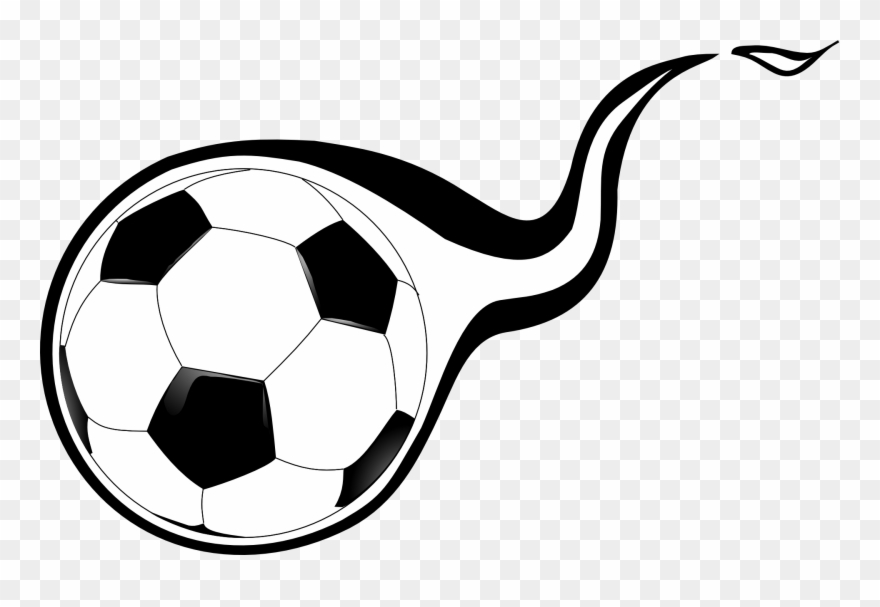 Monochrome Clipart Football - Flying Soccer Ball Png Transparent Png