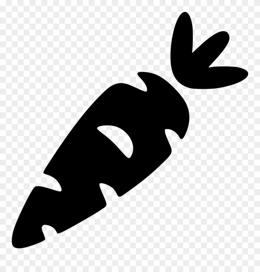 Clip Download Carrot Clipart Silhouette - Black Silhouette Carrot Clipart - Png Download