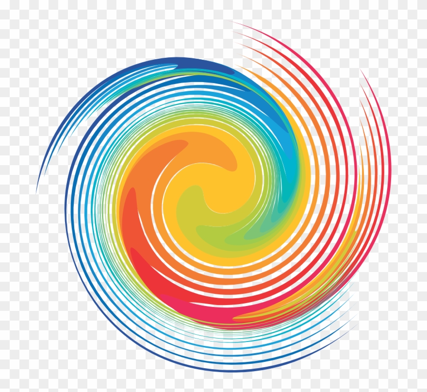 Color Wheel Clip Art - Colorful Vortex 5'x7'area Rug - Png Download