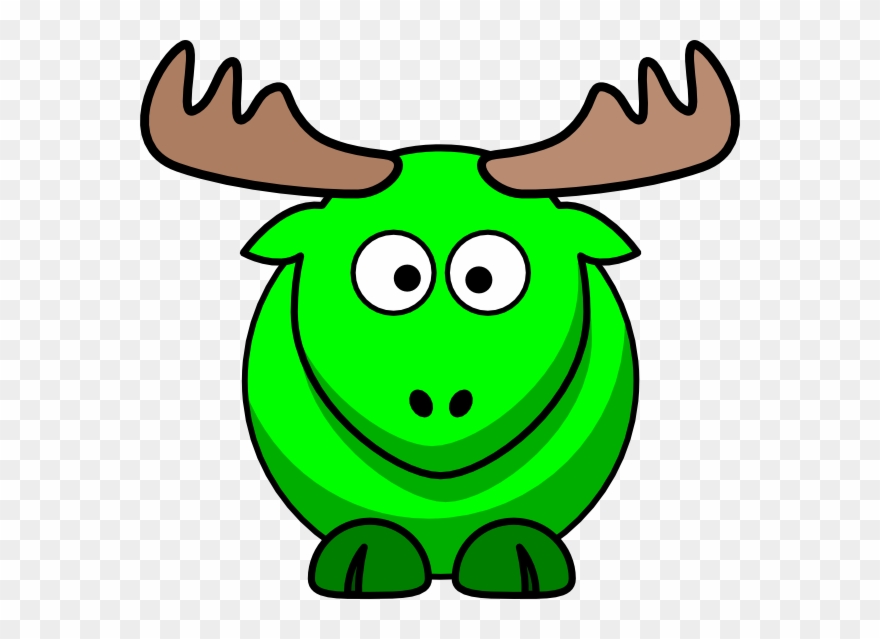 Moose Green Kids Clip Art - Moose Cartoon Clipart - Png Download