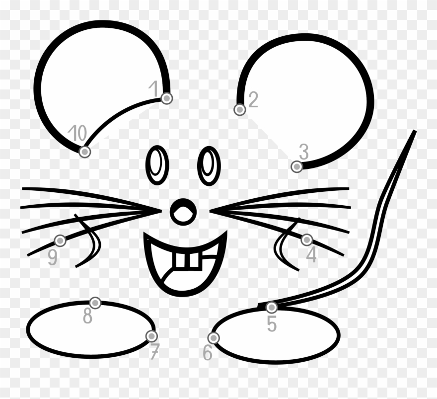 Computer Mouse Connect The Dots Coloring Book Page - Connect The Dots Up To 10 Clipart