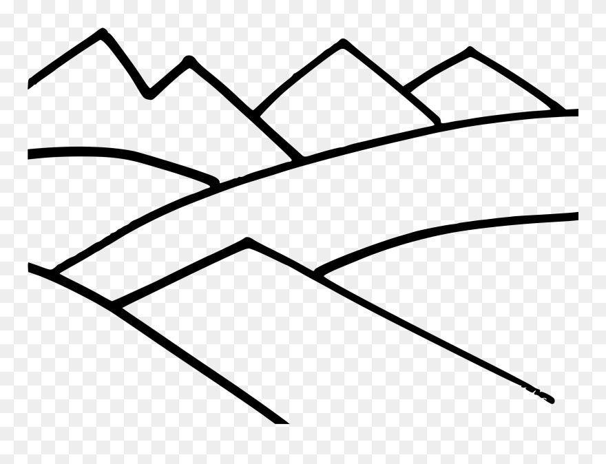 Drawing Line Art Mountain Computer Icons Silhouette - Clip Art - Png Download