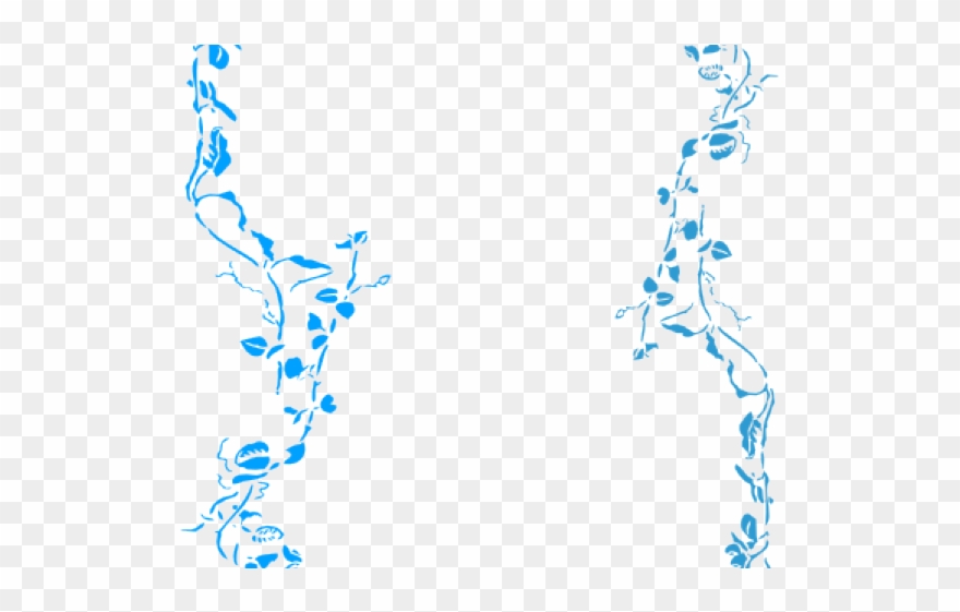 Frame Clipart Blue Flower - Leaf Border Png Black And White Transparent Png