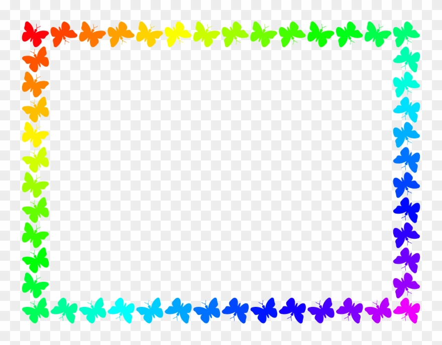 Clip Art Free Download Butterfly Border Clipart - Border Design Butterfly Blue - Png Download