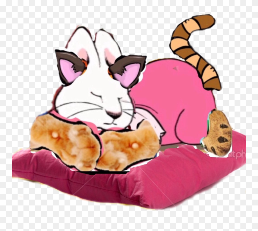 Png Library Cat Ruby Sleeping On Her By Sloanvandoren - Pink Cat Clipart