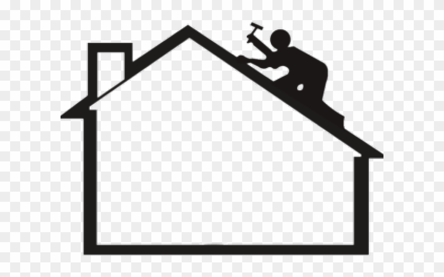 Roof Clipart Home Improvement - Construction Site Clipart Black And White - Png Download