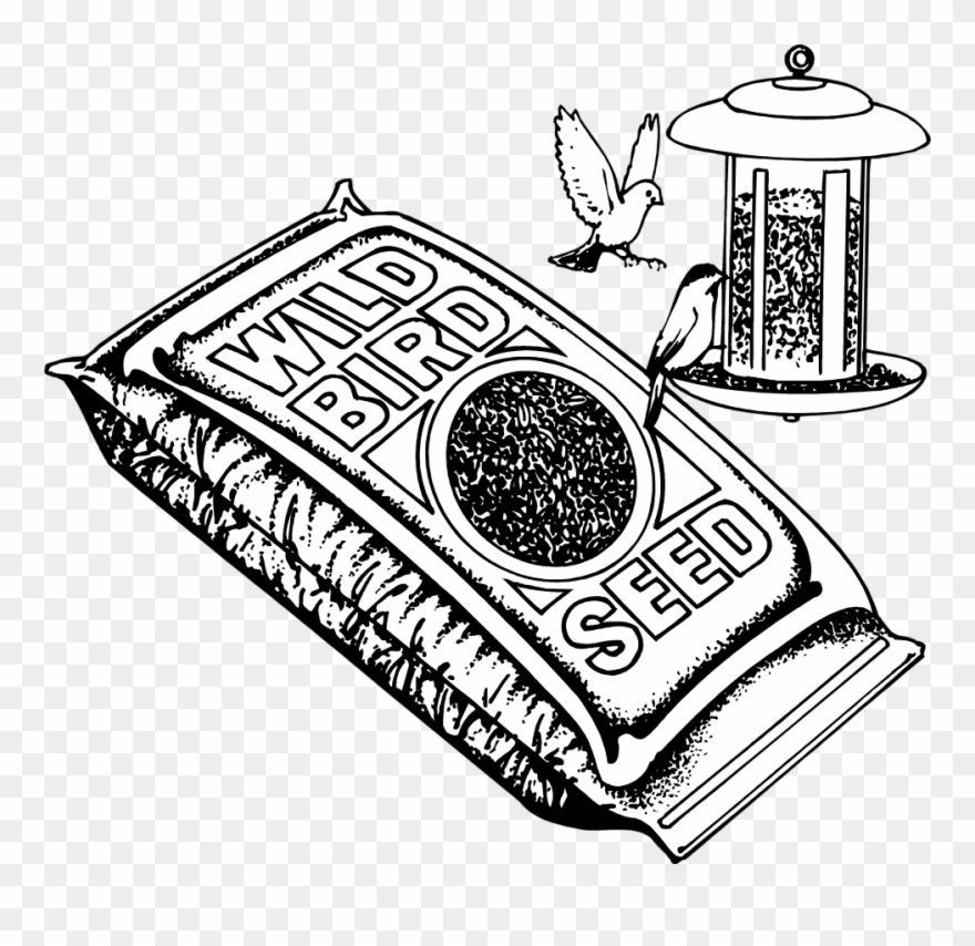 Clipart Info - Bird Food Black And White - Png Download