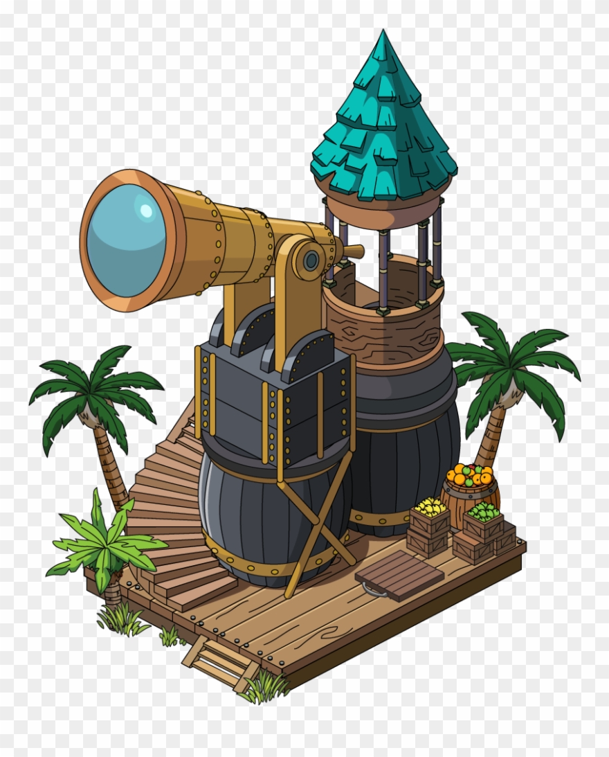 Peeping Telescope - Illustration Clipart