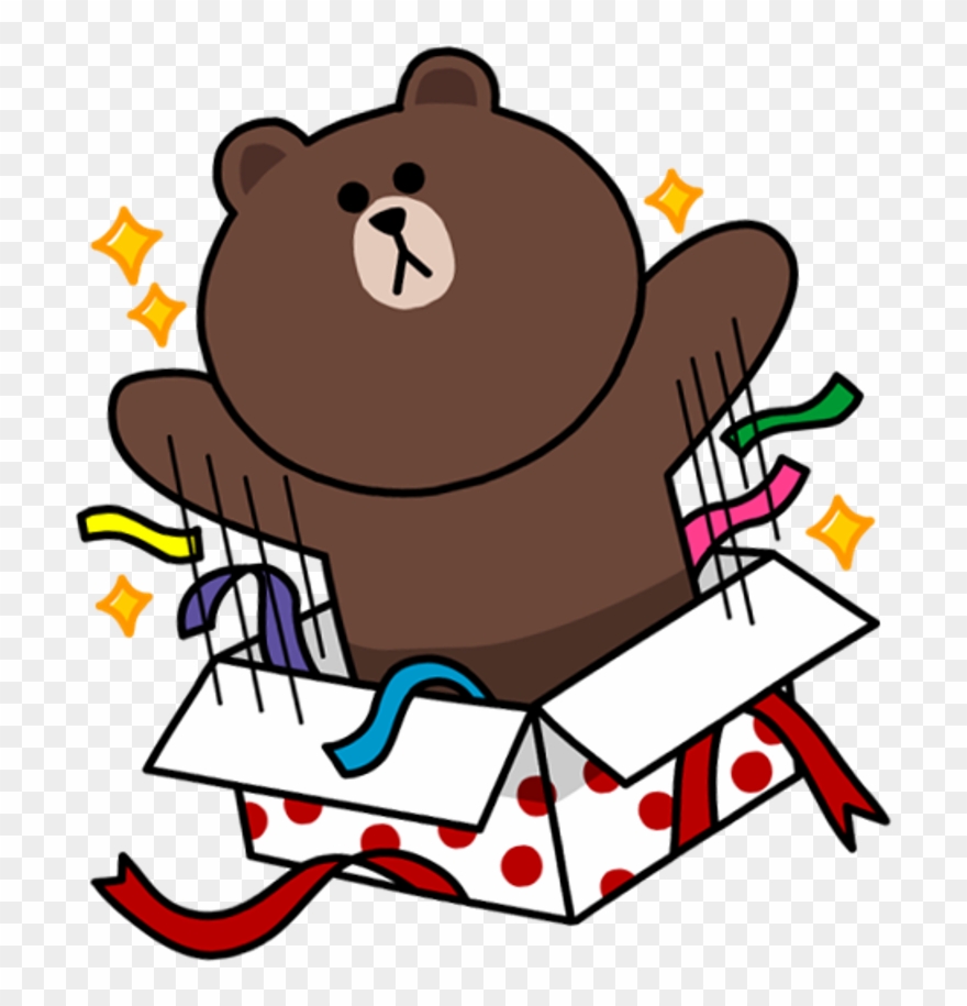 Line Brown Happy Birthday Clipart