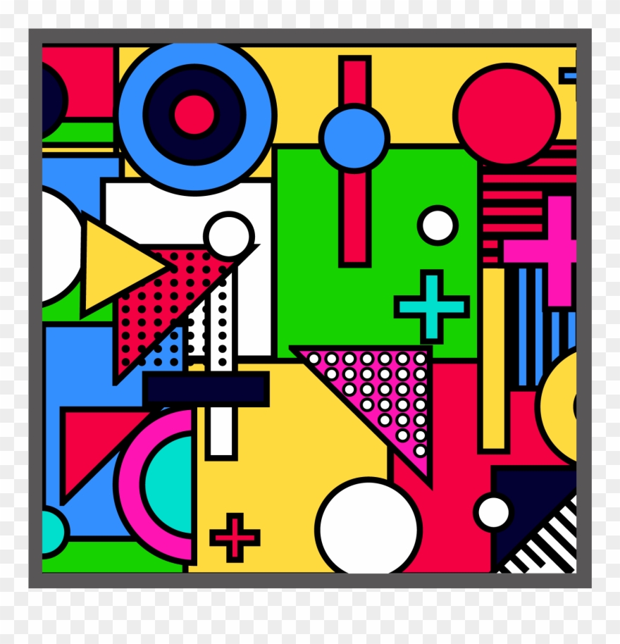 Memphis Style Geometry Stitching High Saturation Png - Circle Clipart