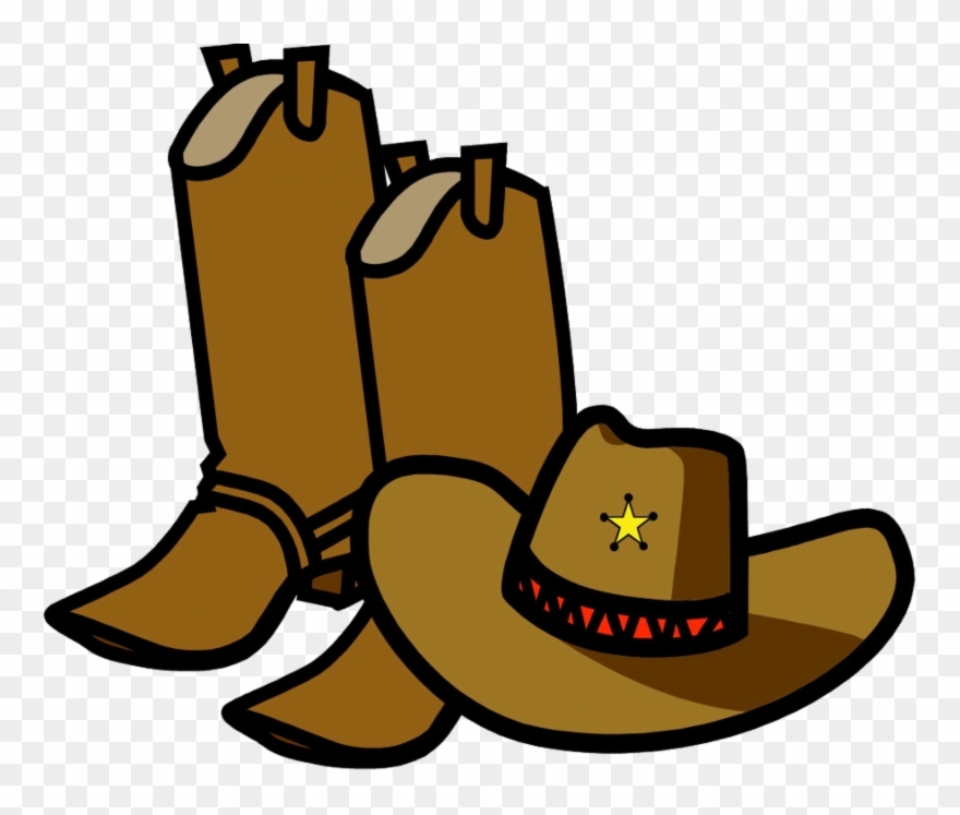 Cowboy Boots And Hat Cartoon Clipart