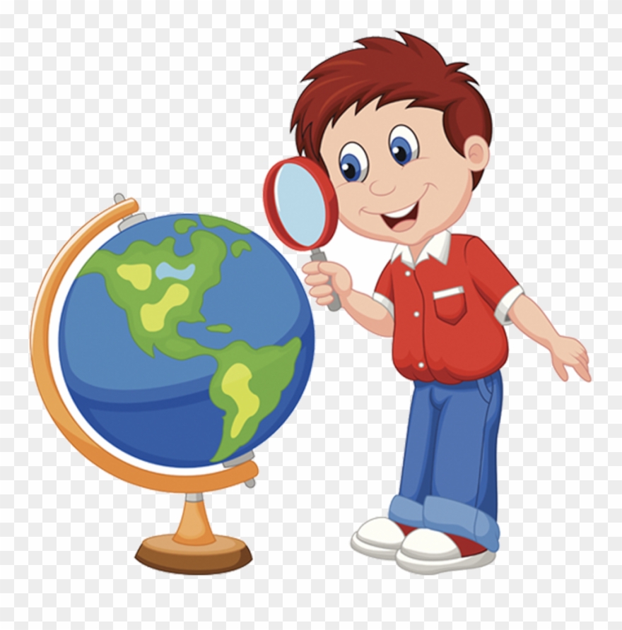Geography Clip Art For Kids - Child With Magnifying Glass Clip Art - Png Download
