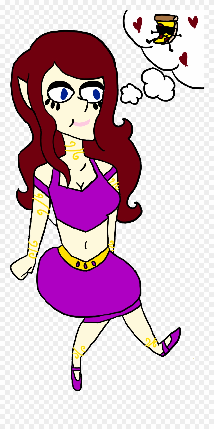 Miya Genie Loves Pizza Steve - Cartoon Clipart