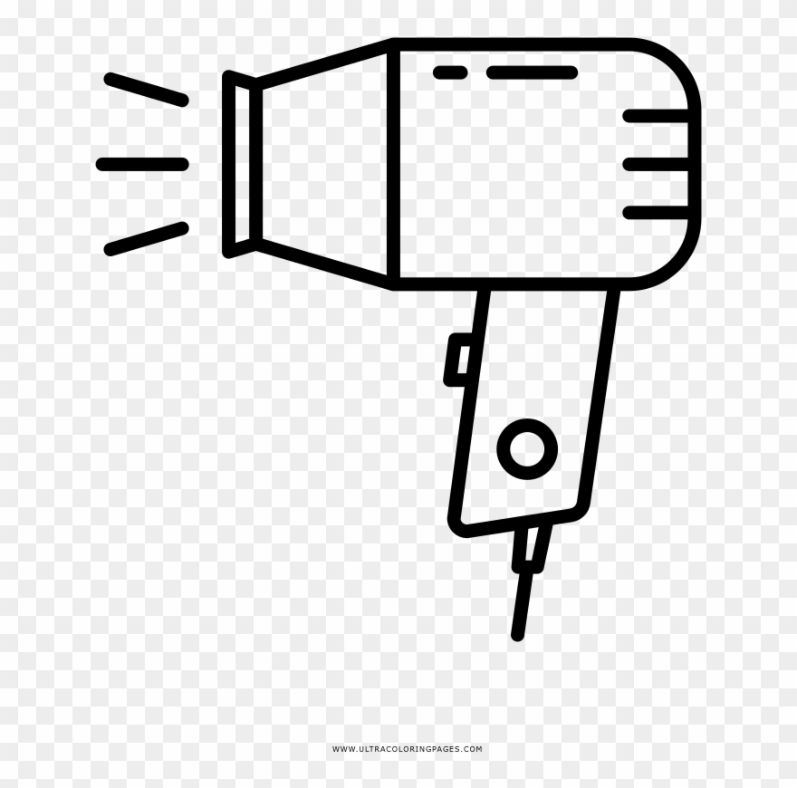 Hair Dryer Coloring Page - Cartoon Clipart