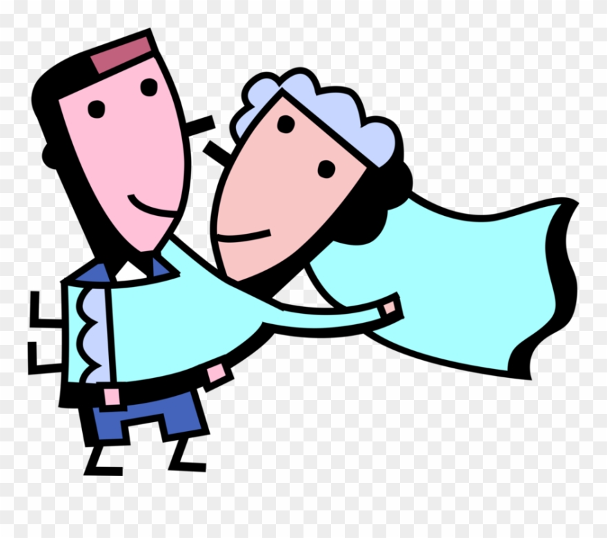 Vector Illustration Of Wedding Bride And Groom Celebrate Clipart