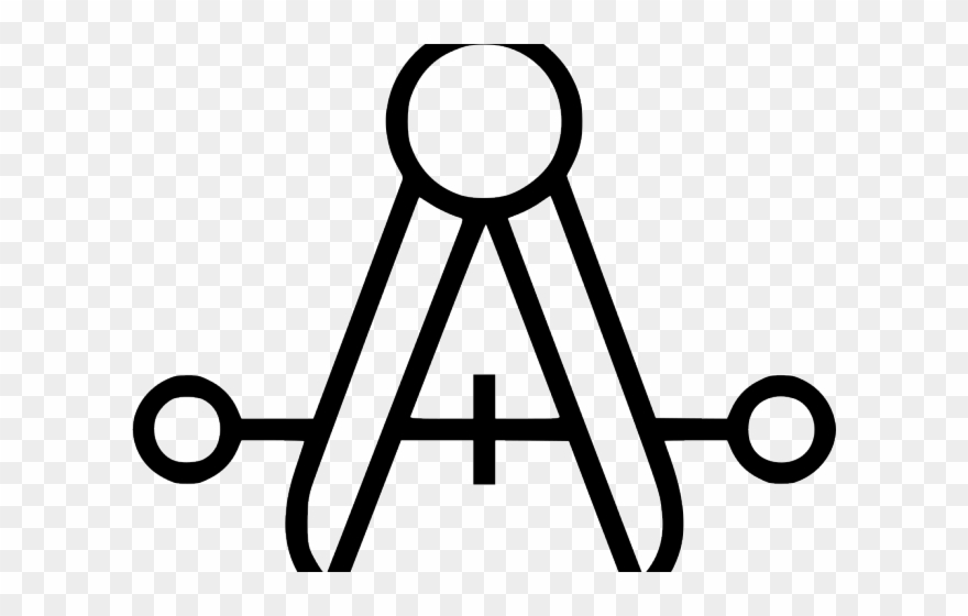 Geometry Clipart Equipment - Drafting Compass Icon White - Png Download