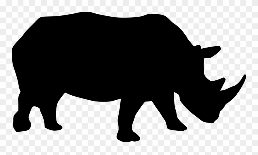 Download Png - Silhouette Of A Rhino Clipart