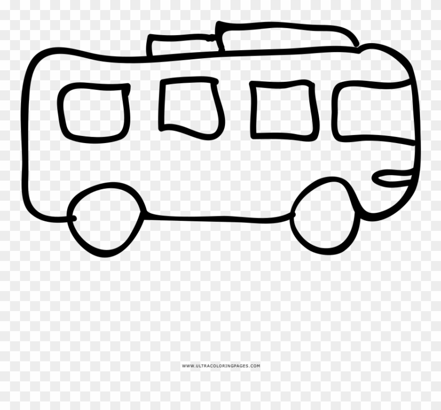 Autobus Coloring Page - Line Art Clipart