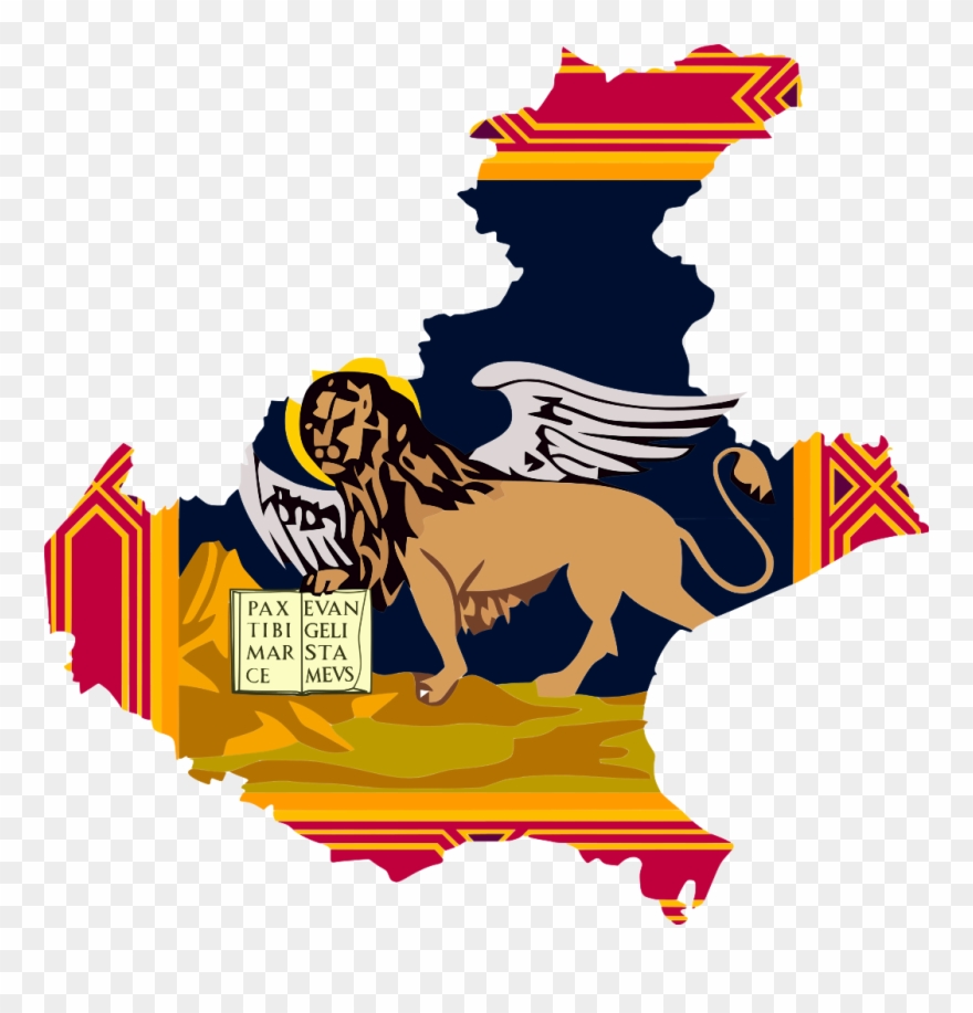 Flag-map Of Veneto - Veneto Flag Map Clipart
