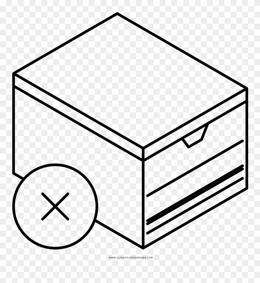 Cardboard Box Coloring Page - Ninja Clip Art - Png Download